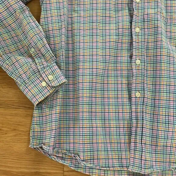 Alan Flusser Men's Plaid Button Down Shirt Size Large Multicolor Classic Preppy - Picture 2 of 4